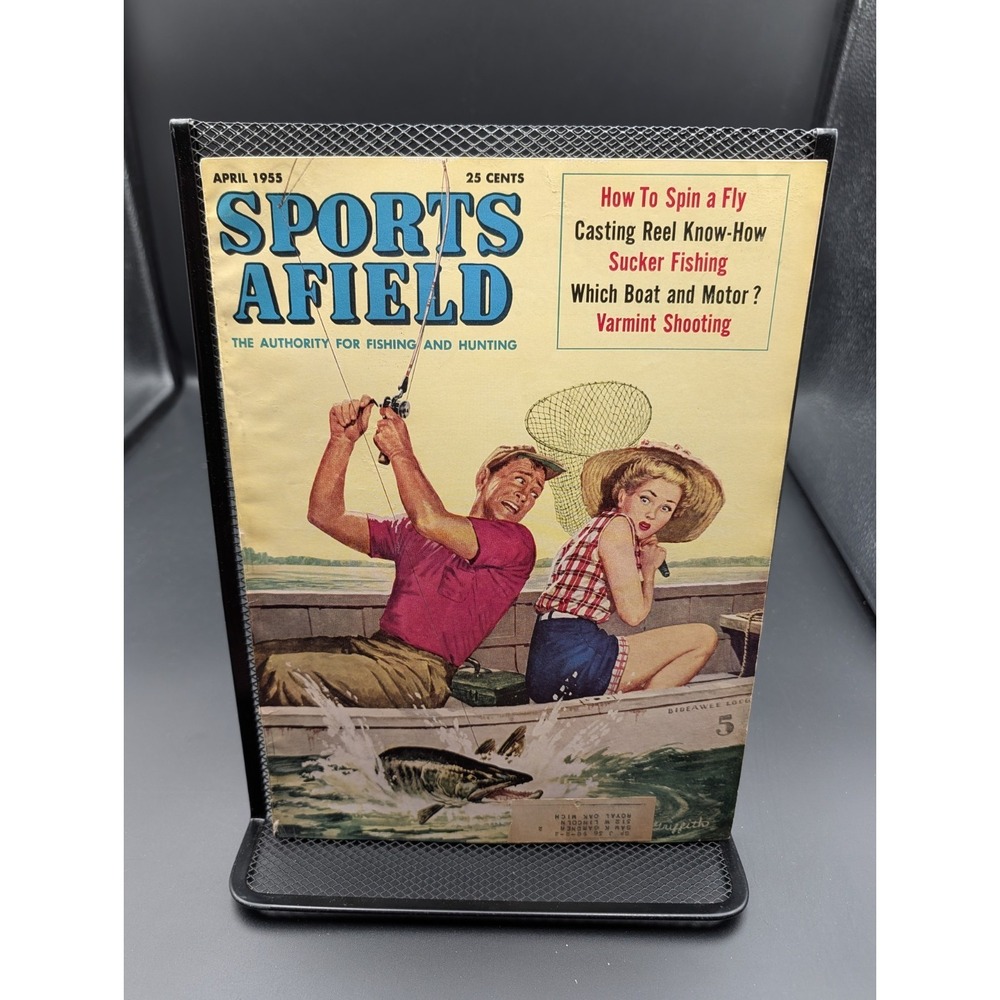 Vintage Sports Afield Magazine April 1955 Hunting Camping Fishing Outdoorsman